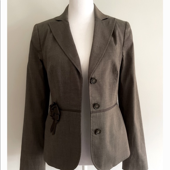 Banana Republic Blazer Jacket Long Sleeve Button Front  Brown. Size 0 - Picture 4 of 8